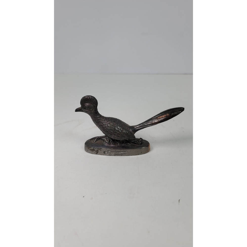 Vintage Bronzed Roadrunner Ring neck Pheasant Paperweight Figure Bird Trinket
